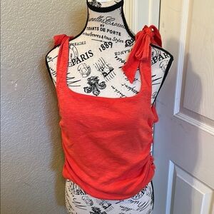 Free People Coral Tank Top with Tie Straps